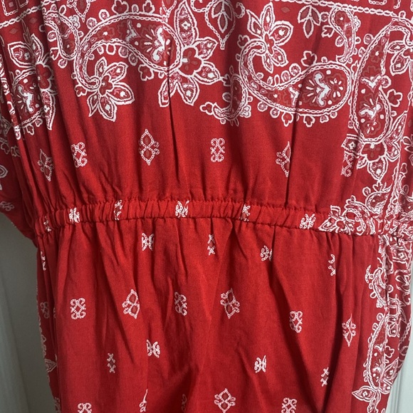 Eyeshadow Red Bandana Print Kimono Cardigan Cover Up sz L/XL NWOT - Picture 7 of 9